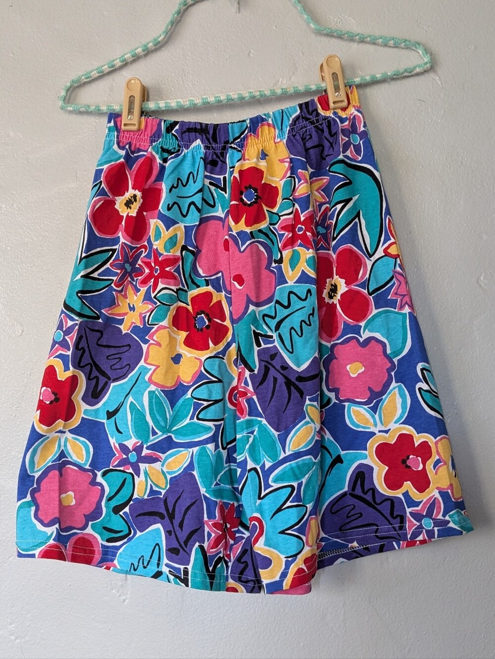 Vintage 90s Hanes Her Way Floral Shorts High Waist Cotton Pull On Small - Picture 2 of 4